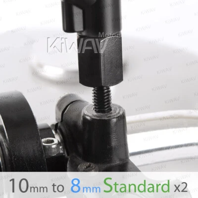mirror adapter 10mm standard to 8mm standard (x2) fits scooter atv motorcycle ε - Image 1 of 4