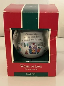 Ornamento con sello "World of Love" (1989). Vintage - Imagen 1 de 15