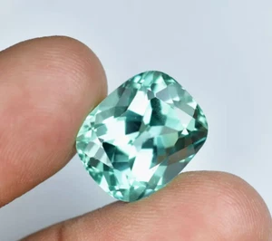 Pietra Preziosa Sciolta 17,65 Ct Naturale Verdastra Neon Blu Paraiba Certificata - Foto 1 di 4