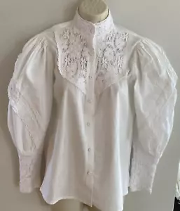 Vintage S Recollections Bluse Royal Puffärmel Prinzessin Königin Spitze Top Cosplay - Bild 1 von 14