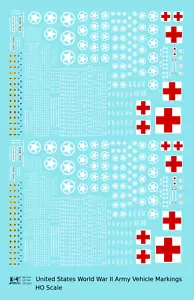 K4 HO 1:87 Scale Decals USA World War II Army Jeep Truck Vehicle Circle Star - Picture 1 of 3