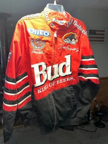 Vtg Dale Earnhardt Jr Jacket Medium Bud King Of Beers, Oreo, The Outlaw - Chase Cover