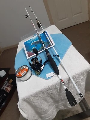 New Spinning Fishing Rod AbuGarcía 6'med 6'12lb And Reel Sougayilang W/ New Line - Image 1 of 4