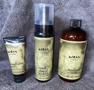 WEN Sweet Almond Mint, Cleansing Conditioner, Styling Cream, Nourish Mousse LOT - Picture 1 of 11