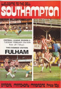1975/76 SOUTHAMPTON V FULHAM 23-02-1976 DIVISION 2 - Imagen 1 de 1