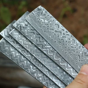 Hard Unfilled Damascus Steel Billet Bar Blank Knife Blade Diy Material - Picture 1 of 9