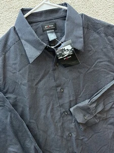 Axcess Dress Shirt Mens Large Black Grey Geometric Long Sleeve Button - Picture 1 of 10