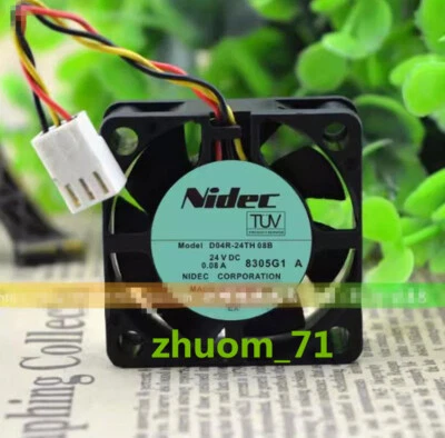 1PC NIDEC D04R-24TH08B 24V 0.08A 4015 4cm 3-Pin inverter cooling fan - Image 1 of 3