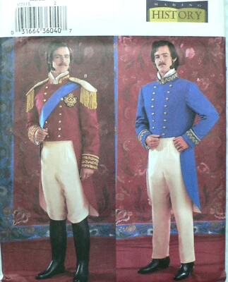 VTG Butterick Making History Men 19th Century Military Costume Pattern 3723 New - Image 1 of 2
