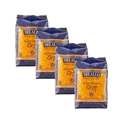 DeLallo Gluten Free Orzo Pasta, Made w/Corn & Rice, Non GMO, 12oz Bag (4-Pack) - Image 1 of 4