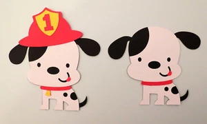 Cute Dog Dalmatian Firefighter ONE Die Cut Paper Piecing Scrapbook Embellishment - Picture 1 of 7