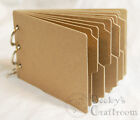 3.25" x 5" Mini Chipboard Album #5 10 Tabbed pages (2 cover + 8 tabbed) 3 rings