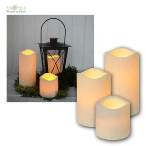 3er Set LED Kerze mit Timer für Außen Outdoor-Kerzen flammenlos elktrisch candle - Bild 1 von 6