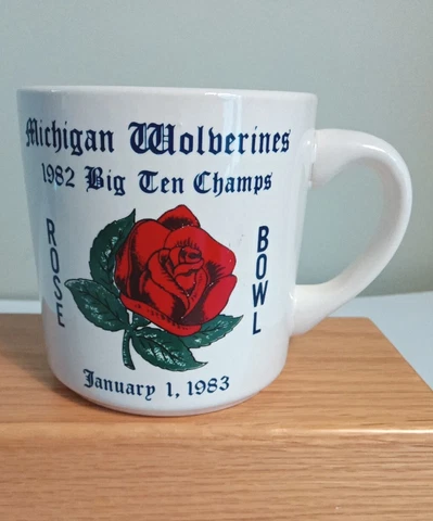 U Of Michigan Wolverines 1982 Rose Bowl Coffee Mug U of M Big Ten Champs Cover