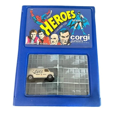 Vintage Corgi Junior Heroes 12 Car Case Batman Spiderman With Chevrolet Van Jaws - Image 1 of 4