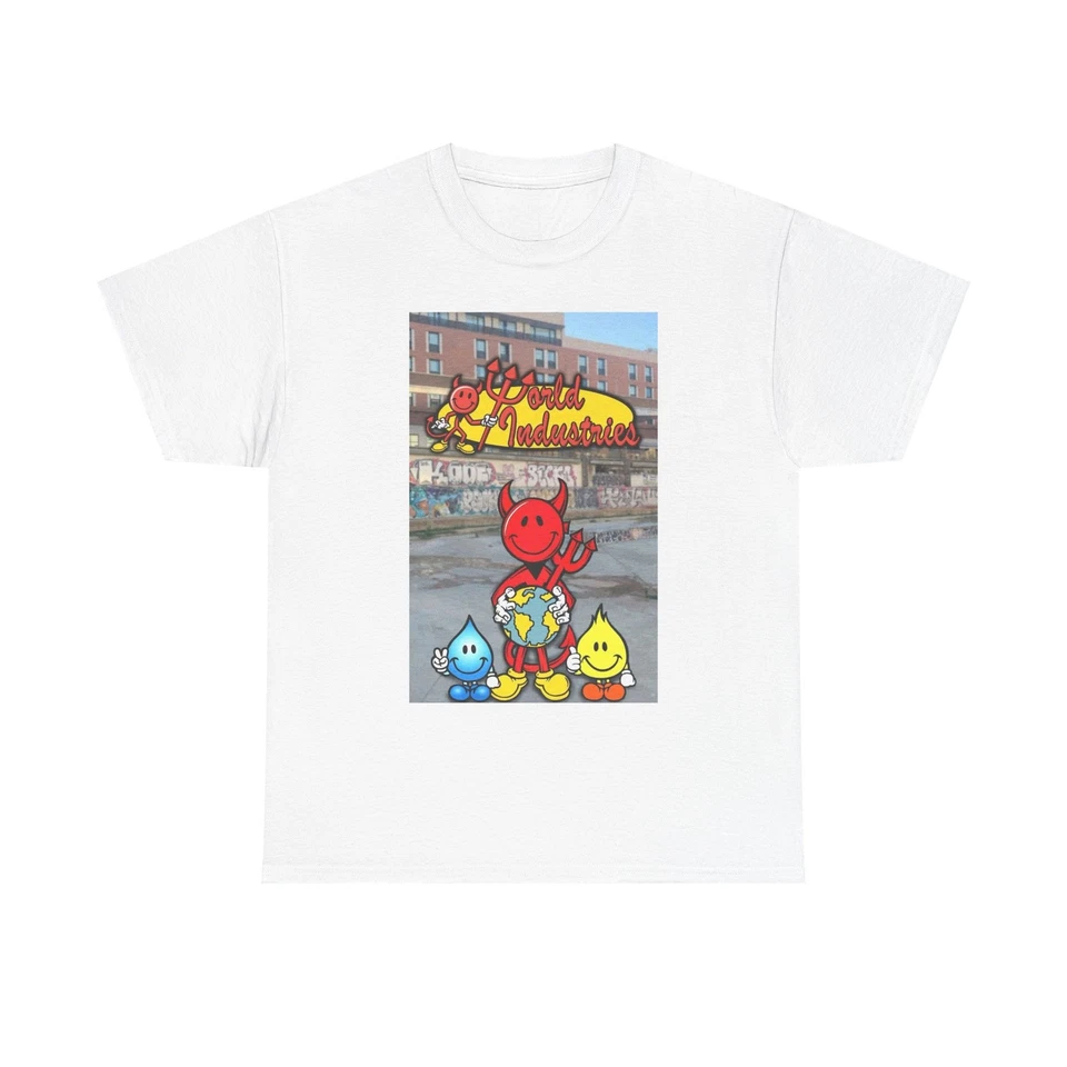 World Industries Graphic T Shirt Vintage Skateboarding Unisex Heavy Cotton Tee 1 - Image 1 of 1