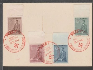✔️ ALEMANIA 3. Reich Segunda Guerra Mundial RARO Sello Postal Especial POSTAL OCUPADO Bohemia y Moravia - Imagen 1 de 2