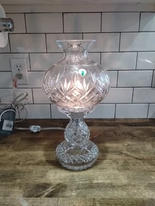 Waterford Kristall FIONA 14" elektrische Lampe mit Hurrikan Schirm Seepferdchen Markierungen - Bild 1 von 6