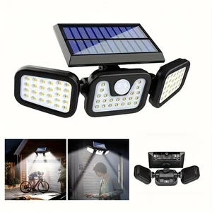 Solarleuchte 74LED Außen Wandleuchte IP55 Wasserdicht 3-Modus LED Bewegungsmelder - Bild 1 von 10