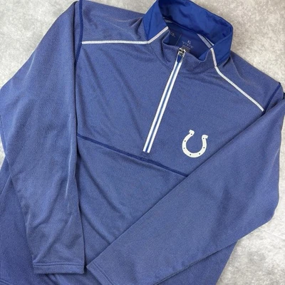 Indianapolis Colts Quarter Zip Mens XL Blue White Pullover Performance NFL - Image 1 of 4
