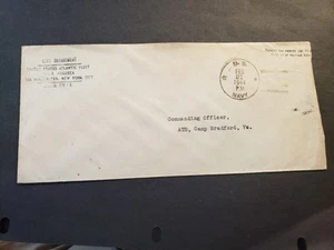Cruiser USS AUGUSTA CA-31 Official Naval Cover 1944 WWII to CAMP BRADFORD, VA - Picture 1 of 2