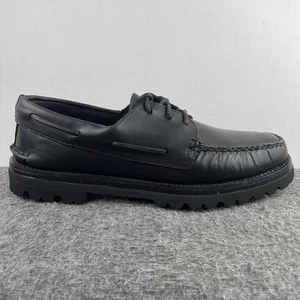 Sperry Authentisch Original Lug 3-Loch Schwarz Leder Bootsschuhe STS24891 Herren 11 - Bild 1 von 7
