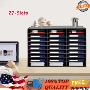 27 Slots File Sorter Literature Organizer Mail Paper Storage Holder Open Design - Picture 1 of 18