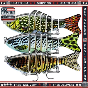 Angelköder Jointed Swimbait Lebensecht 4" Crankbait Barsch Forelle Hecht Rassel Köder - Bild 1 von 8