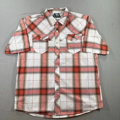 VTG Enyce Button Shirt Mens 2XL White Plaid Short Sleeve Woven Y2K Hip Hop Rap - Image 1 of 4