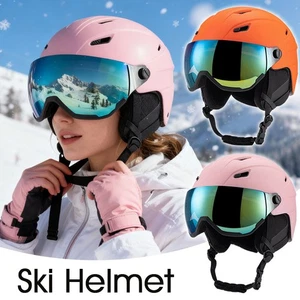 Snow Glasses Integrated Ski Helmet Unisex Outdoor Warm Snow Helmet Ski Equipment - Picture 1 of 14