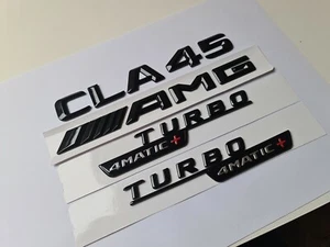 CLA45 AMG Turbo 4Matic + Gloss Black Rear Boot Badge Emblem FOR CLA Mercedes - Picture 1 of 3