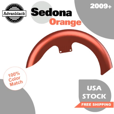 Advanblack Sedona Orange 19" Reveal Wrapper Hugger Front Fender For Harley 09+ - Image 1 of 4