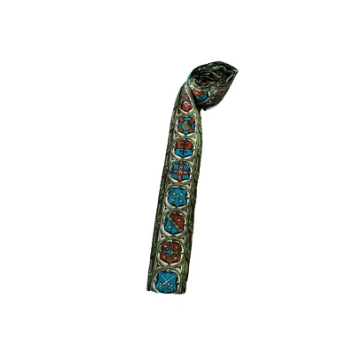 Corbata cuadrada delgada medieval vintage de gallo de los años 50 y 60 2" de ancho Foto 1 de 3