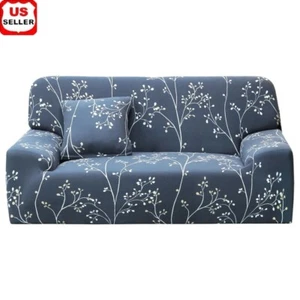 1-Piece Floral Stretch Sofa Cover Extra Large Washable Slipcover Elastic Comfort - Picture 1 of 8