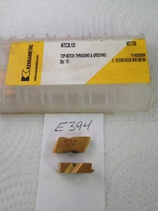 5 NEW KENNAMETAL NTC3L121 TOP NOTCH THREADING CARBIDE INSERTS GRADE: KC730 -E394 - Picture 1 of 2