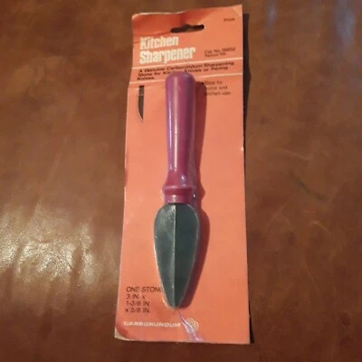 Herramienta de piedra de afilar de carborundo mango de madera roja de colección cocina-nueva hecha en Brasil Foto 1 de 4