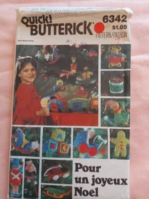 Butterick 6342 Christmas Ornaments Patterns - Image 1 of 2
