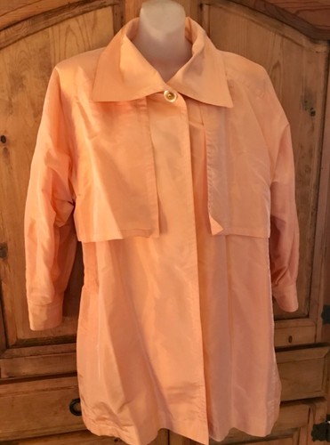 Cappotto da sera GIVENCHY arancione seta e acetato 1 bottone stile mantello prodotto in Francia 36