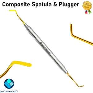 Instrumentos de relleno dental compuestos espátula y puntas de oro titanio titanio - Imagen 1 de 2