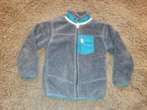 Boys Oshkosh fleece jacket, size 7, gray, blue lined, spring, fall, full zip - Picture 1 of 8