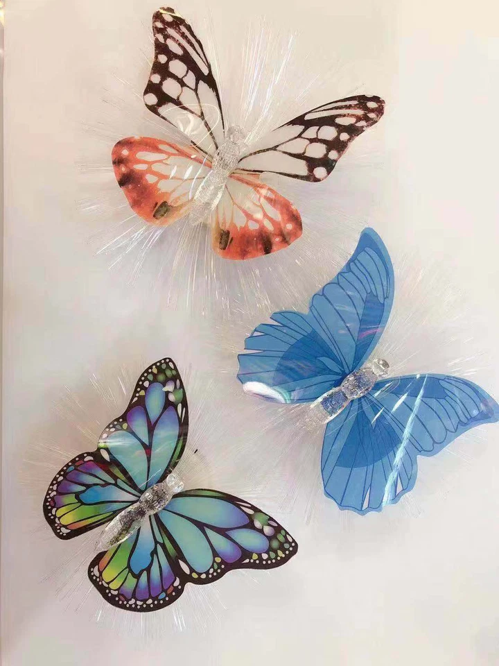 Светодиодная волоконно-оптическая лампа бабочки ночник бабочка украшение 8 упаковок  - Изображение 1 из 4