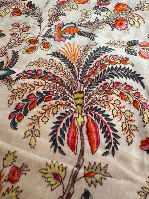 Luxury Indian Soft Velvet Fabric Upholstery Dressmaking Sewing Floral Print Yard - Image 1 of 4