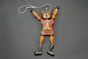 Vintage wooden articulated dapper cat toy figure puppet circa.1930 - Picture 1 of 3