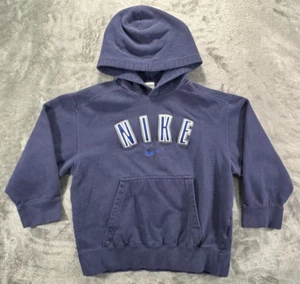VTG Nike Hoodie Youth Small Blue Spell-Out Center Swoosh Embroidered Sweater Y2K - Picture 1 of 12
