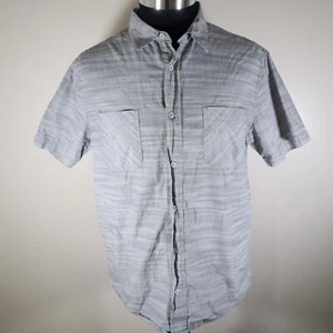 Hawk Shirt Mens XL Casual Pocket Button Up Gray Short Sleeve - Picture 1 of 8
