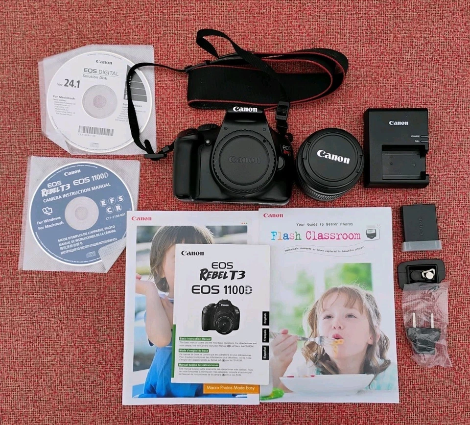 Canon EOS Rebel T3 Digital SLR Cámara Kit Probado Funciona  Foto 1 de 4