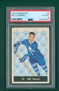 1961 Parkhurst Hockey Card - #15 Billy Harris, PSA 6 EXMT - Picture 1 of 2