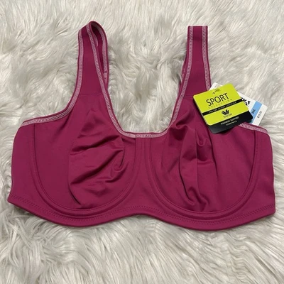 Wacoal 38C Sports Bra Pink Simone Maximum Support 855170 Underwire NEW $76 - Image 1 of 4