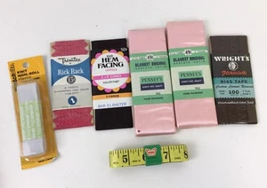 Vintage Sewing Rick Rack, Bias Tape, Binding, Wrights, Trimtex, J & P Coats Lot - Picture 1 of 7