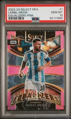 2022-23 Panini Select FIFA #1 Lionel Messi Equalizers Pink /25 PSA 10 GEM MT 💎 - Image 1 of 3